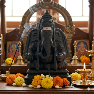 Ganesh Statue for Home Decor | Black Epoxy Resin Idol with UV Resistant – Strength, Positivity, Success, Protection | 14 cm (Black, 14X8.5X4 CM)